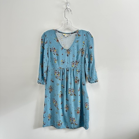 Boden Light Blue Floral Dress Women’s Size 8 - Picture 2 of 9